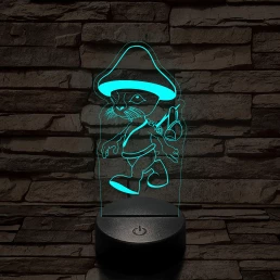 Smurf Cat meme 7 színű 3D led lámpa