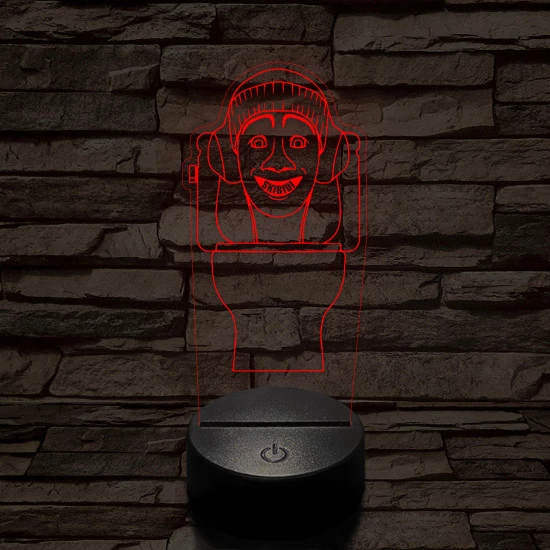 Skibidi Toilet meme 7 színű 3D led lámpa