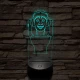 Skibidi Toilet meme 7 színű 3D led lámpa