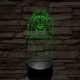 Skibidi Toilet meme 7 színű 3D led lámpa