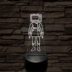 Skibidi Toilet TV hős nő meme 7 színű 3D led lámpa