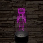 Skibidi Toilet TV hős nő meme 7 színű 3D led lámpa