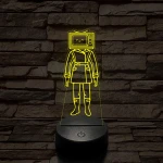 Skibidi Toilet TV hős nő meme 7 színű 3D led lámpa
