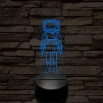 Skibidi Toilet TV hős nő meme 7 színű 3D led lámpa