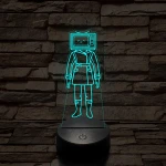 Skibidi Toilet TV hős nő meme 7 színű 3D led lámpa