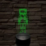 Skibidi Toilet TV hős nő meme 7 színű 3D led lámpa