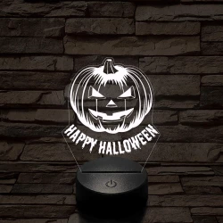 Halloween tökfej 7 színű  3D led lámpa