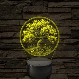 Díszes fa 7 színű valósághű 3D led lámpa