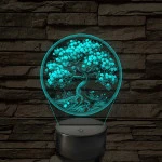 Díszes fa 7 színű valósághű 3D led lámpa