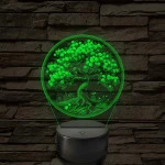 Díszes fa 7 színű valósághű 3D led lámpa