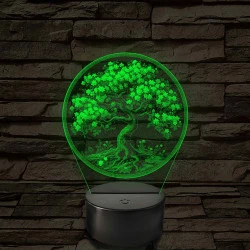 Díszes fa 7 színű valósághű 3D led lámpa