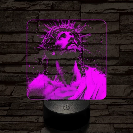 Jézus áhitat 7 színű valósághű 3D led lámpa