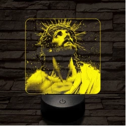 Jézus áhitat 7 színű valósághű 3D led lámpa