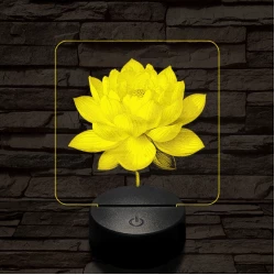 Lótuszvirág ragyog 7 színű valósághű 3D led lámpa