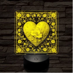 Virágzó szív 7 színű valósághű 3D led lámpa