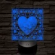 Virágzó szív 7 színű valósághű 3D led lámpa