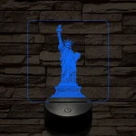 A szabadság szobra 7 színű valósághű 3D led lámpa