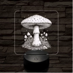 Gombatelep 7 színű valósághű 3D led lámpa