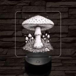 Gombatelep 7 színű valósághű 3D led lámpa