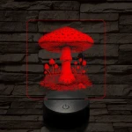 Gombatelep 7 színű valósághű 3D led lámpa