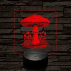 Gombatelep 7 színű valósághű 3D led lámpa