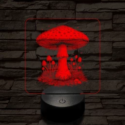 Gombatelep 7 színű valósághű 3D led lámpa