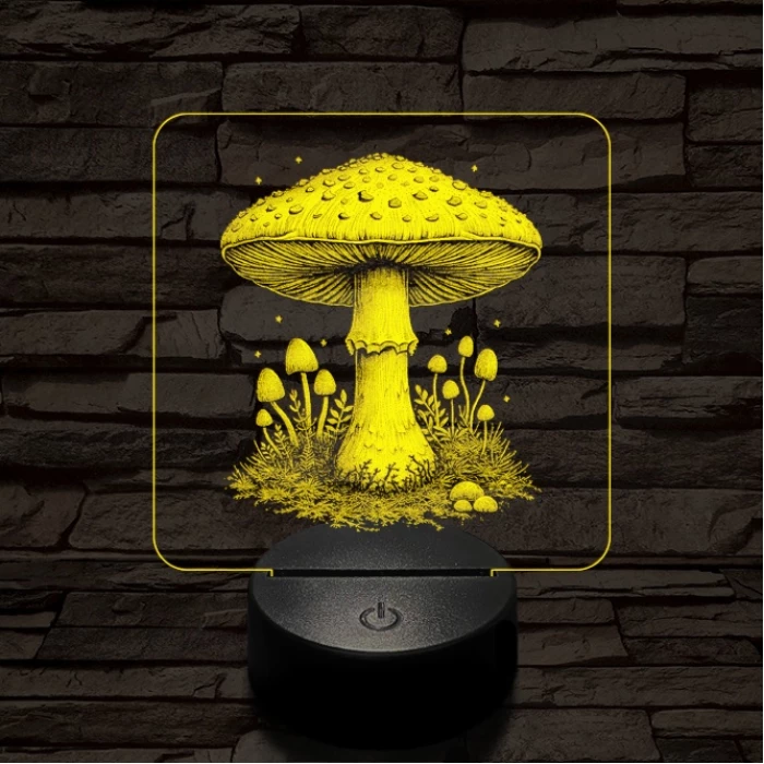 Gombatelep 7 színű valósághű 3D led lámpa