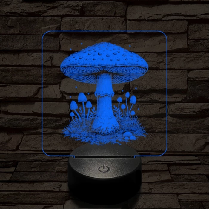 Gombatelep 7 színű valósághű 3D led lámpa