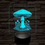 Gombatelep 7 színű valósághű 3D led lámpa