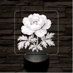 Szellőrózsa 7 színű valósághű 3D led lámpa