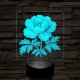 Szellőrózsa 7 színű valósághű 3D led lámpa