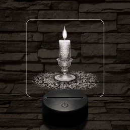 Gyertyaláng 7 színű valósághű 3D led lámpa