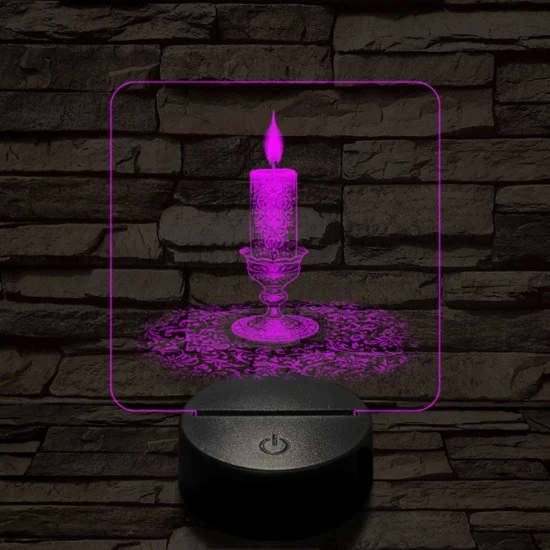 Gyertyaláng 7 színű valósághű 3D led lámpa