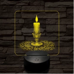 Gyertyaláng 7 színű valósághű 3D led lámpa