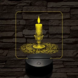 Gyertyaláng 7 színű valósághű 3D led lámpa