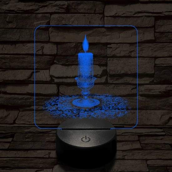 Gyertyaláng 7 színű valósághű 3D led lámpa