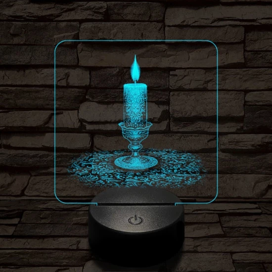 Gyertyaláng 7 színű valósághű 3D led lámpa