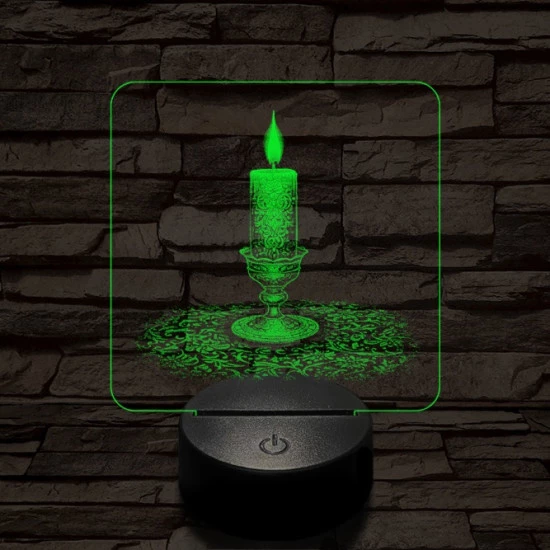 Gyertyaláng 7 színű valósághű 3D led lámpa