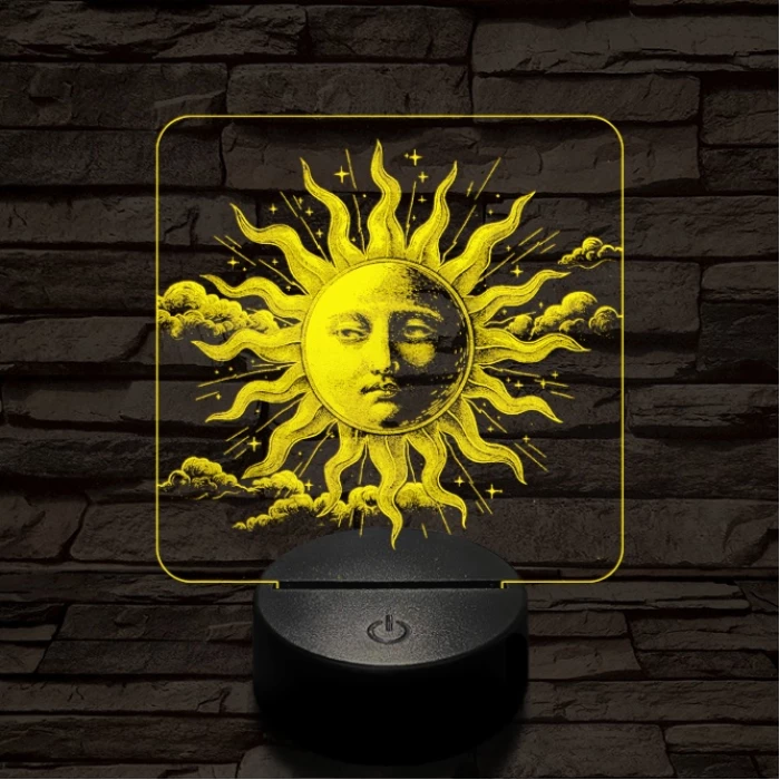 Napkorong tarot 7 színű valósághű 3D led lámpa