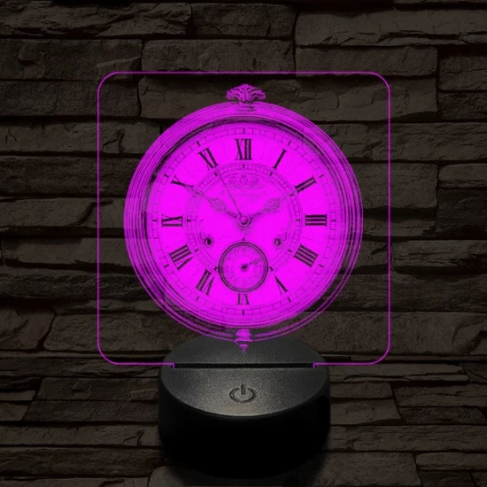 Zsebóra 7 színű valósághű 3D led lámpa