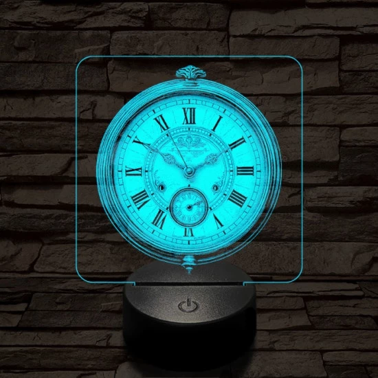Zsebóra 7 színű valósághű 3D led lámpa