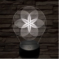 Gráf virág 7 színű  3D led lámpa