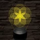 Gráf virág 7 színű  3D led lámpa