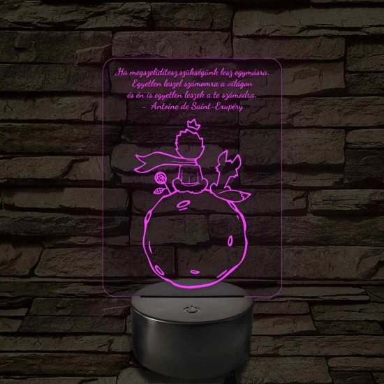 A Kis Herceg 7 színű 3D led lámpa