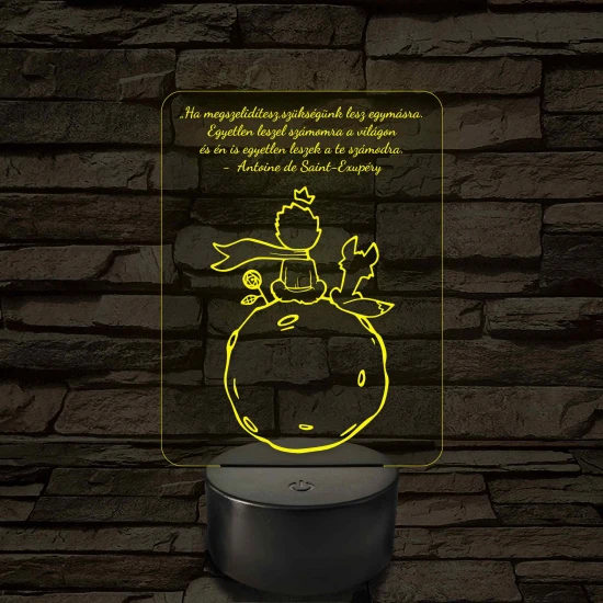A Kis Herceg 7 színű 3D led lámpa
