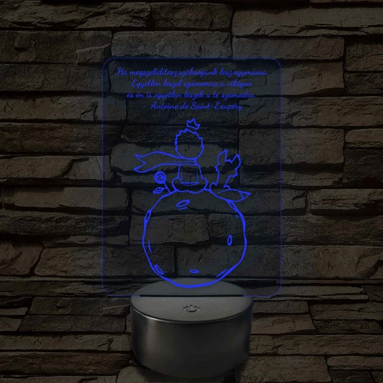 A Kis Herceg 7 színű 3D led lámpa