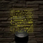 Matematika Szerelmeseinek 7 színű 3D led lámpa