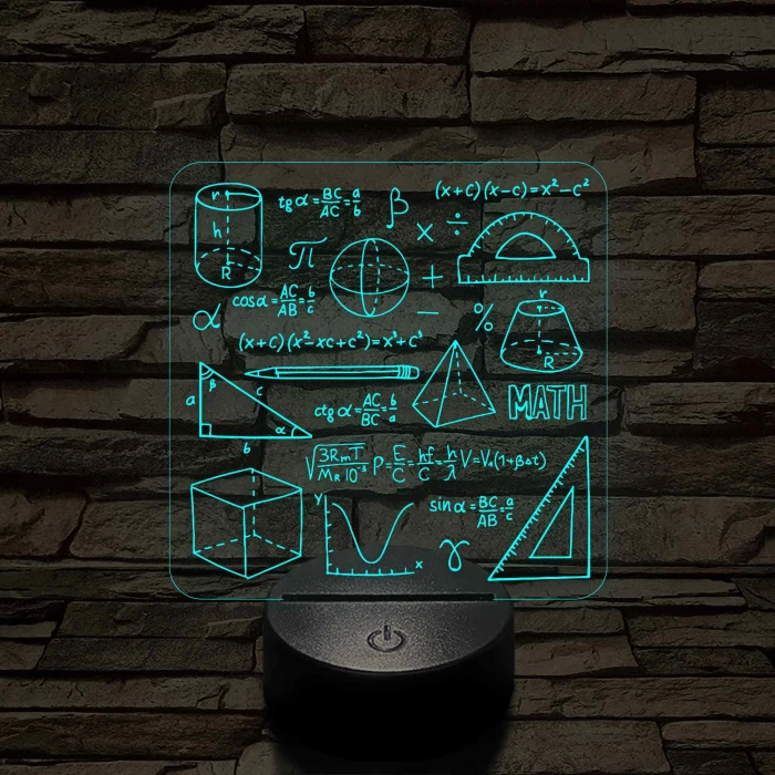Matematika Szerelmeseinek 7 színű 3D led lámpa