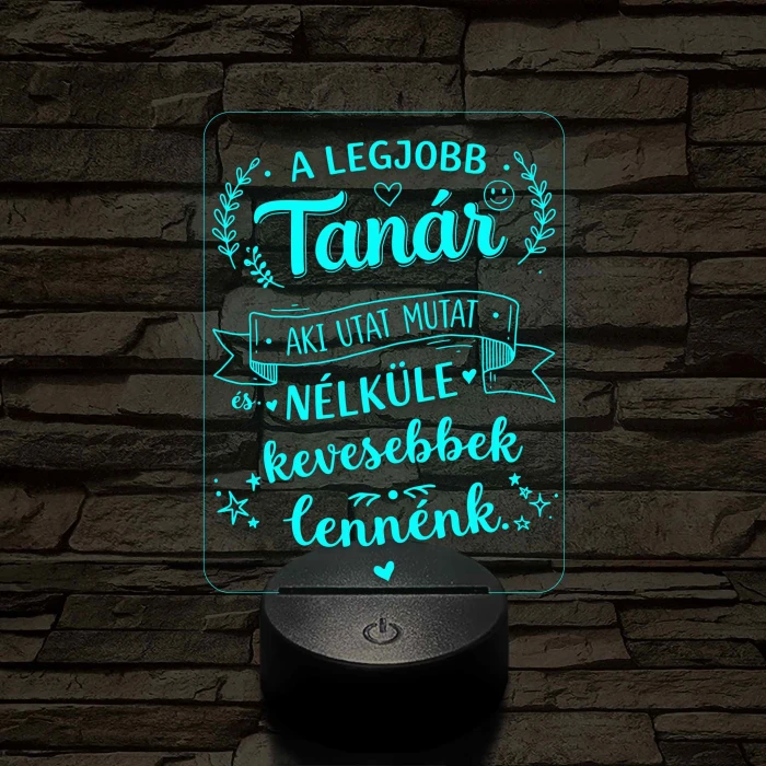 A legjobb tanár – 7 színű 3D LED lámpa