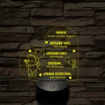 Micimackó és Malacka - 7 színű, színváltós 3D LED lámpa